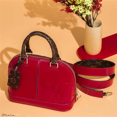 louis vuitton red vernis alma mm bag|louis vuitton monogram alma bb.